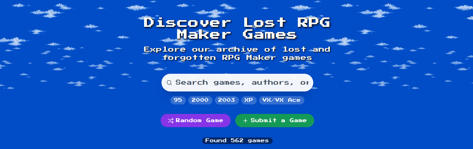 RPGMaker Archive Website screenshot
